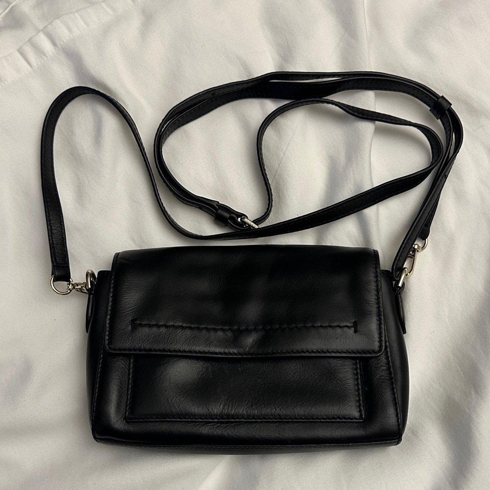Cole Haan Black Leather Crossbody with Flap